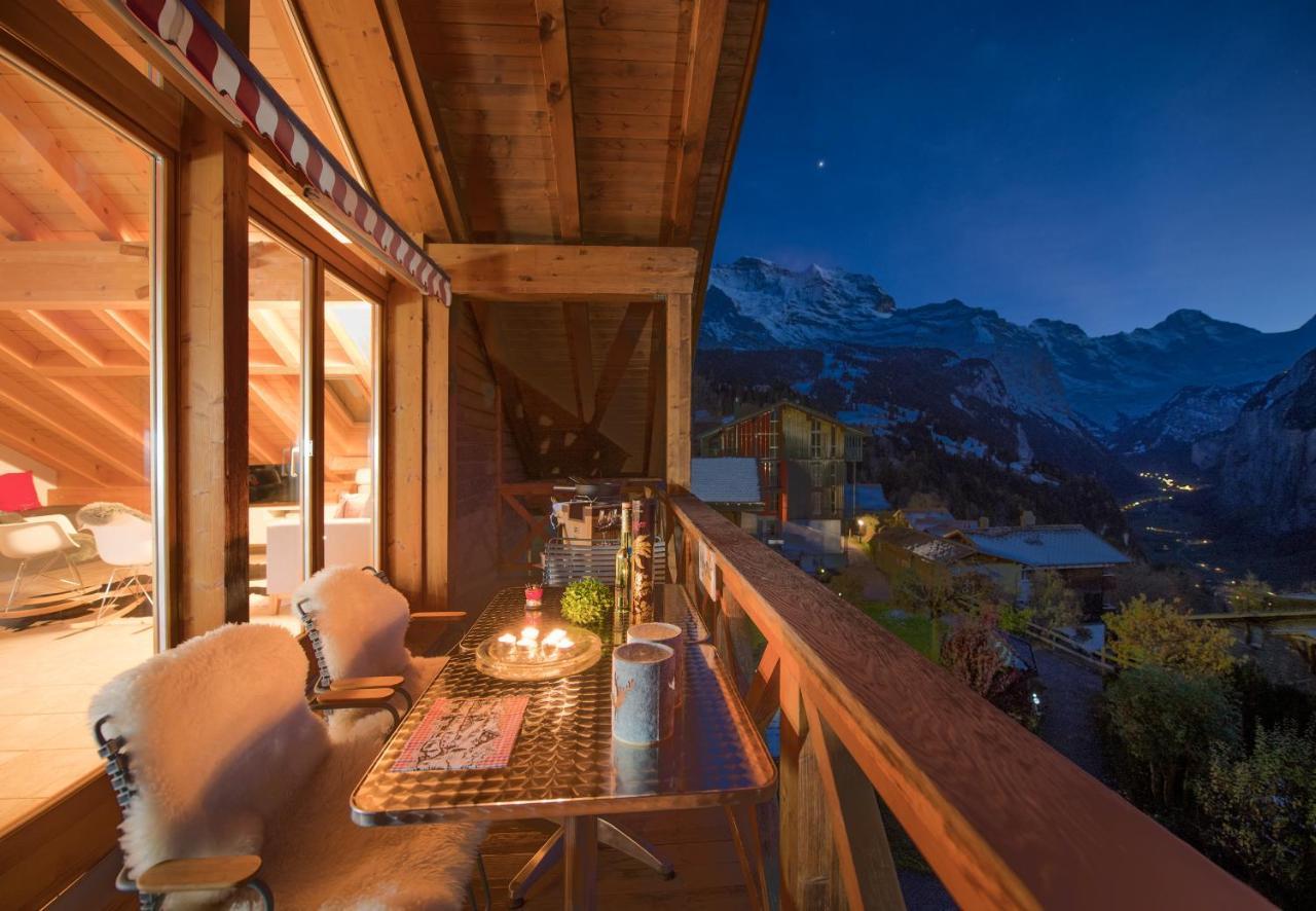 Chalet Rose Penthouse Wengen Bagian luar foto