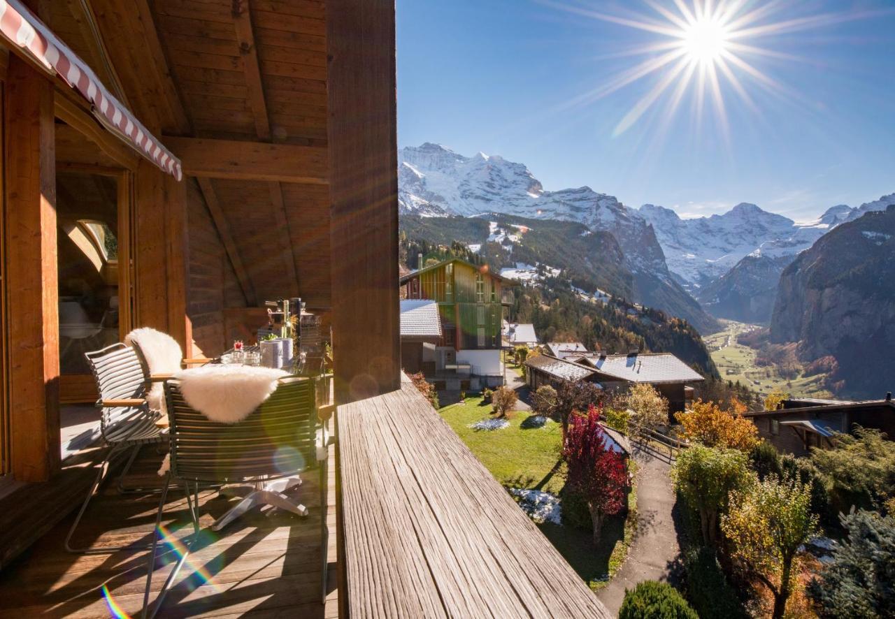 Chalet Rose Penthouse Wengen Bagian luar foto