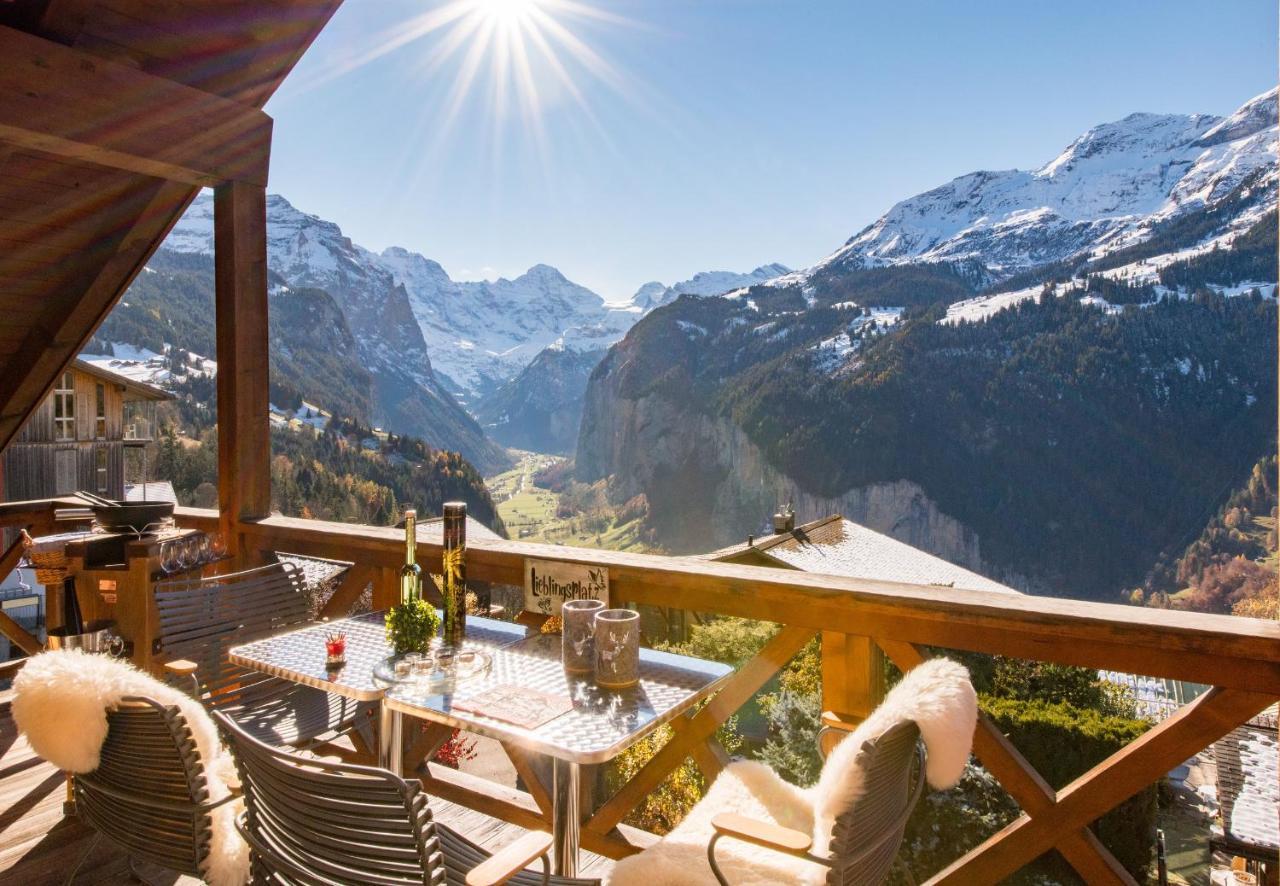 Chalet Rose Penthouse Wengen Bagian luar foto