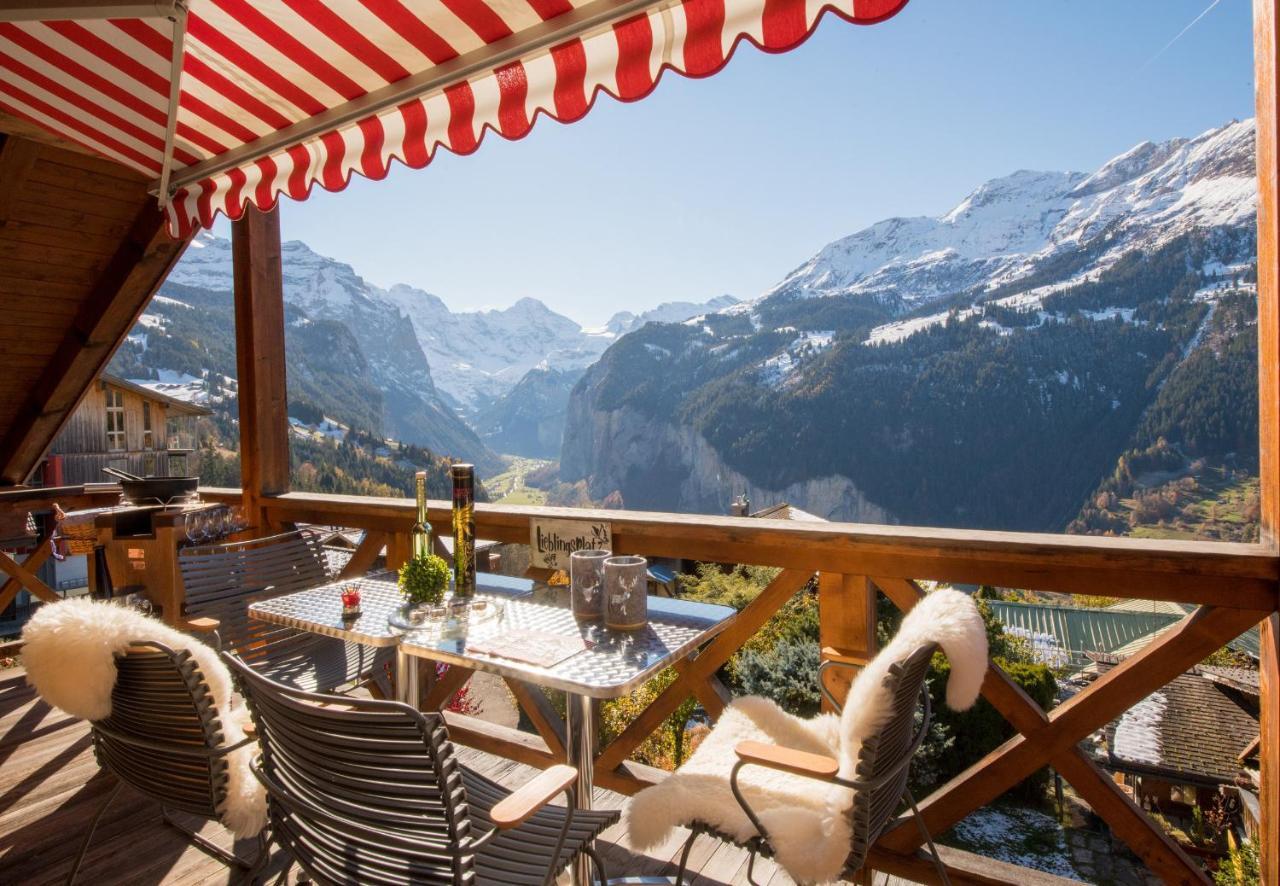 Chalet Rose Penthouse Wengen Bagian luar foto