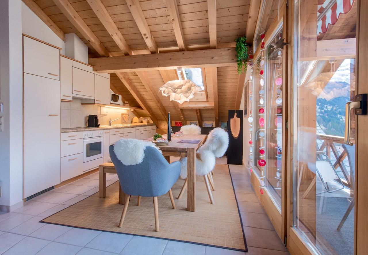 Chalet Rose Penthouse Wengen Bagian luar foto