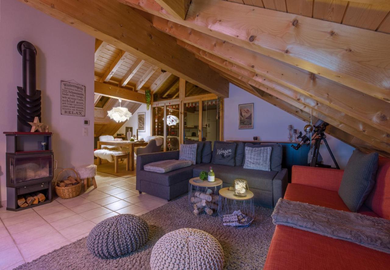Chalet Rose Penthouse Wengen Bagian luar foto