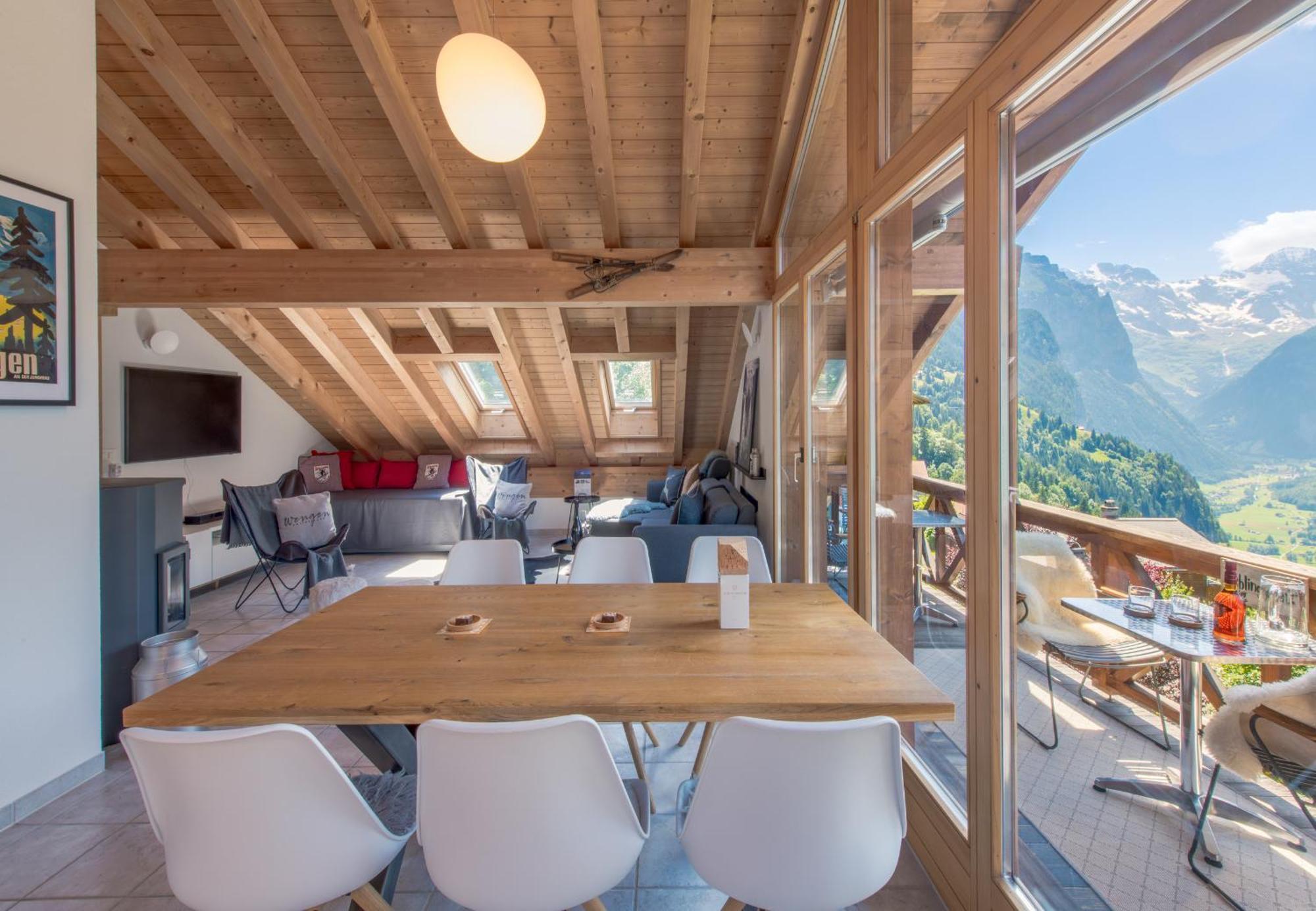 Chalet Rose Penthouse Wengen Bagian luar foto