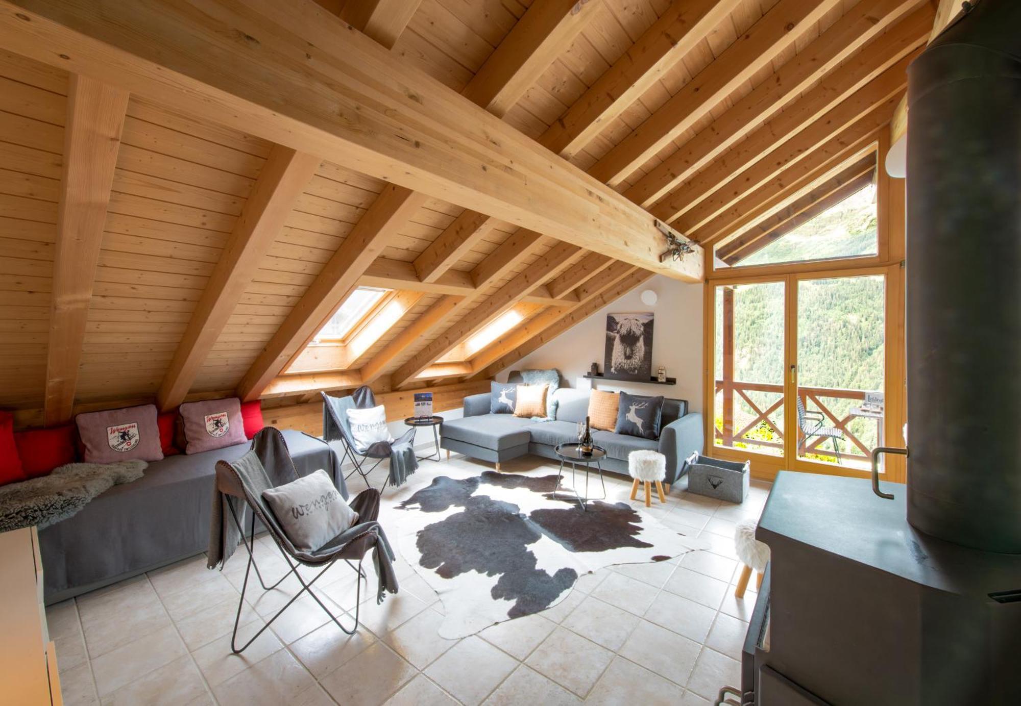 Chalet Rose Penthouse Wengen Bagian luar foto