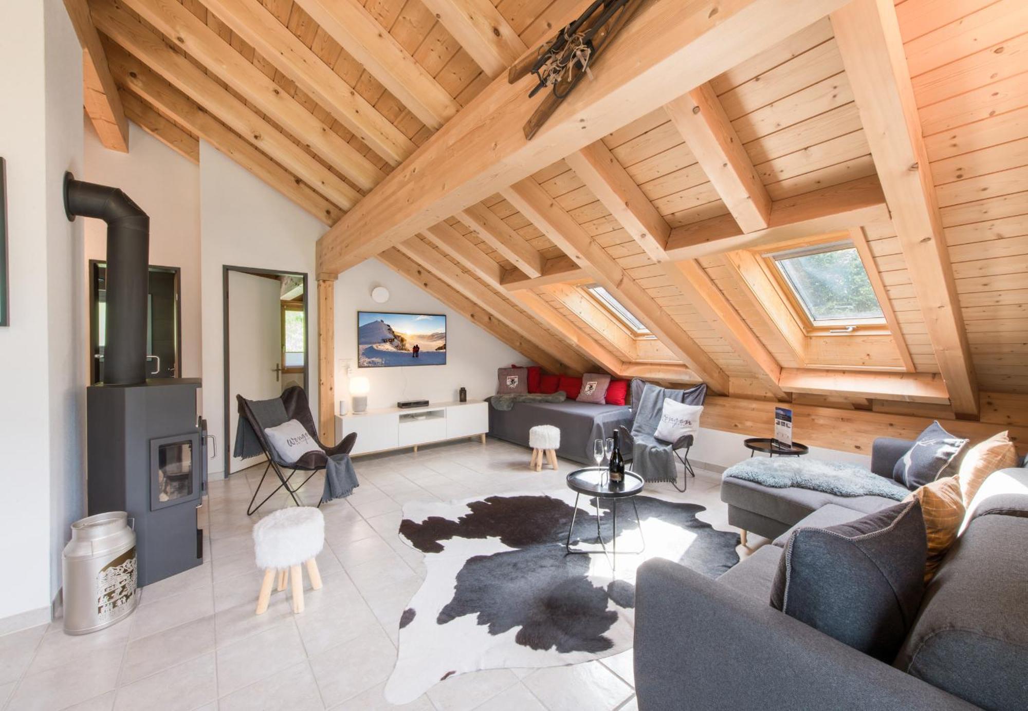 Chalet Rose Penthouse Wengen Bagian luar foto